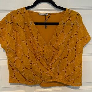 Mustard Zara crop top